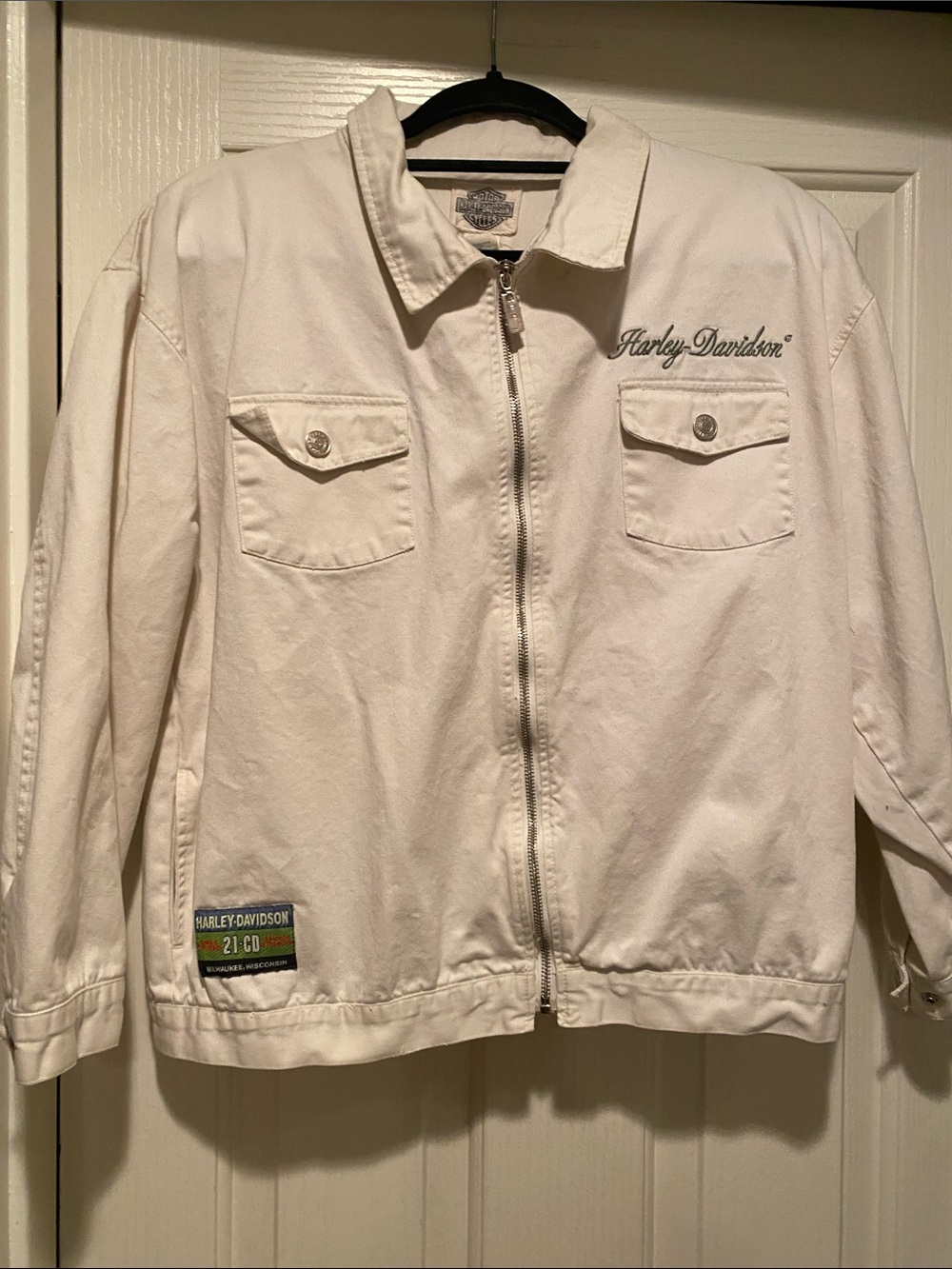 Harley-Davidson Off-White Zip-Up Work Jacket